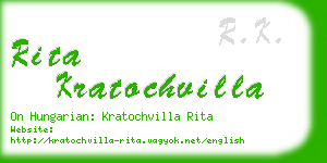 rita kratochvilla business card